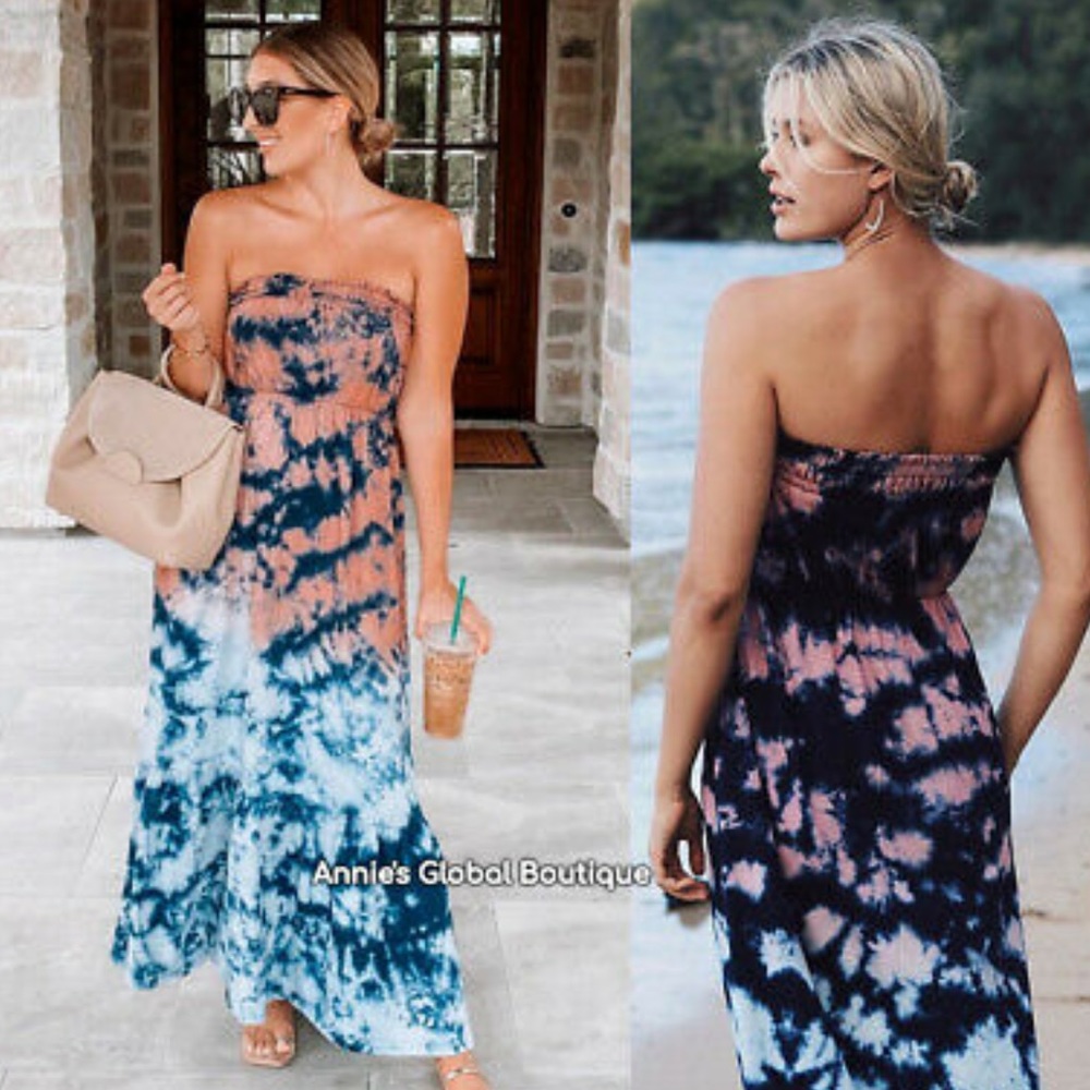 Anthropologie Amadi Tie-dye maxi dress, medium